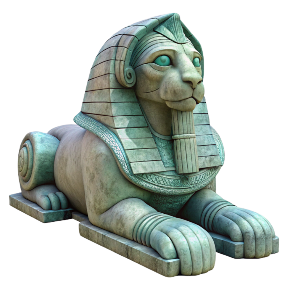 beautiful artistic Stone Sphinx Statue Detail Cutout Element professional png