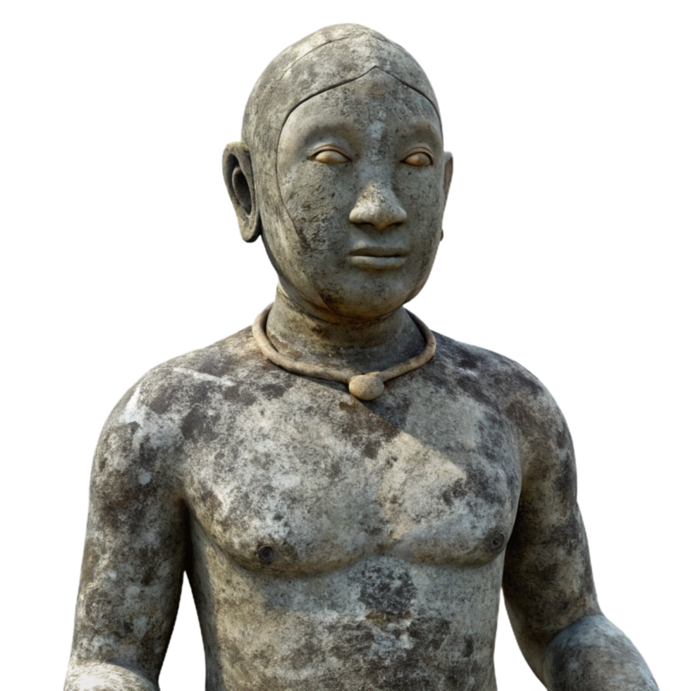wonderful minimalist Stone Statue Human Figure Isolated with Weathered Texture high resolution png