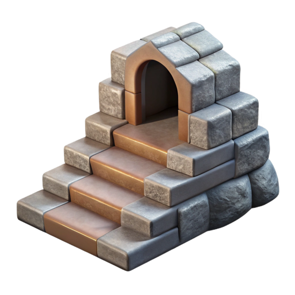 elegant traditional Stone Steps Leading to House Cutout Element exclusive png