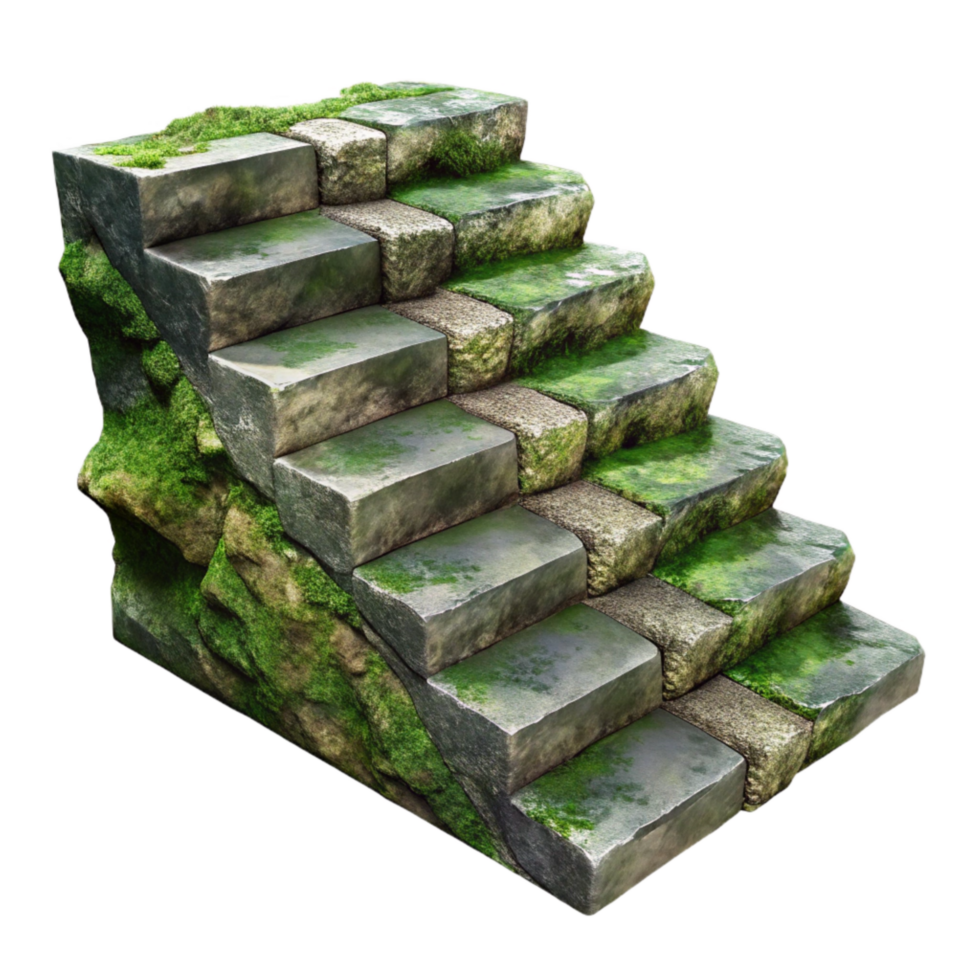 wonderful abstract Stone Steps Mossy Surface Cutout genuine png