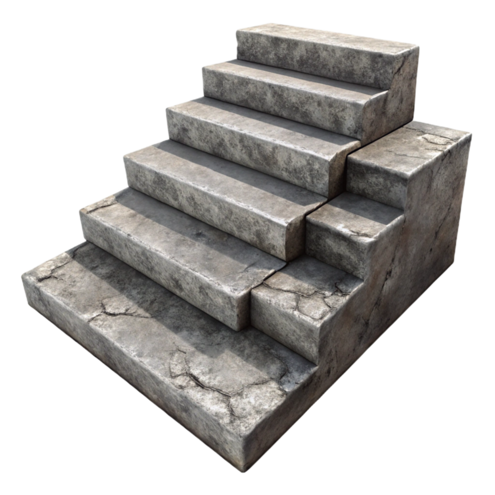 vibrant creative Stone Steps Worn Texture Cutout detailed png