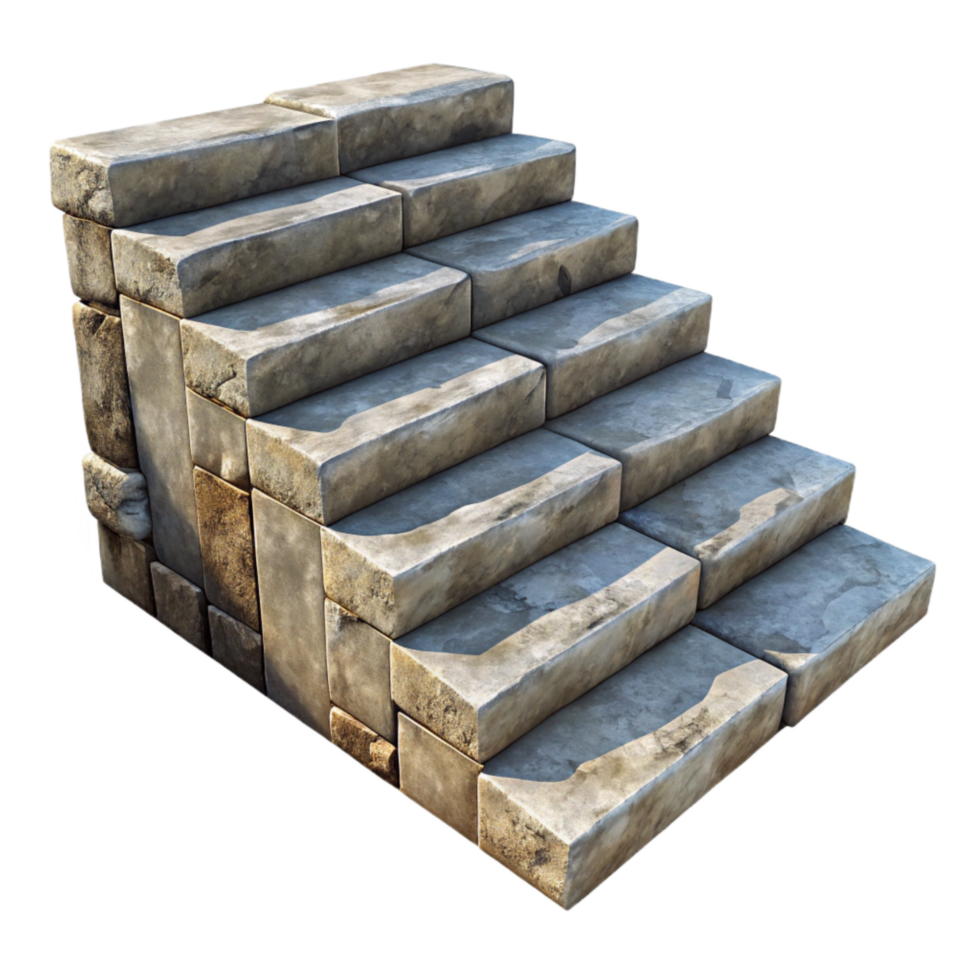 vibrant artistic Stone Steps Worn Texture Cutout professional png