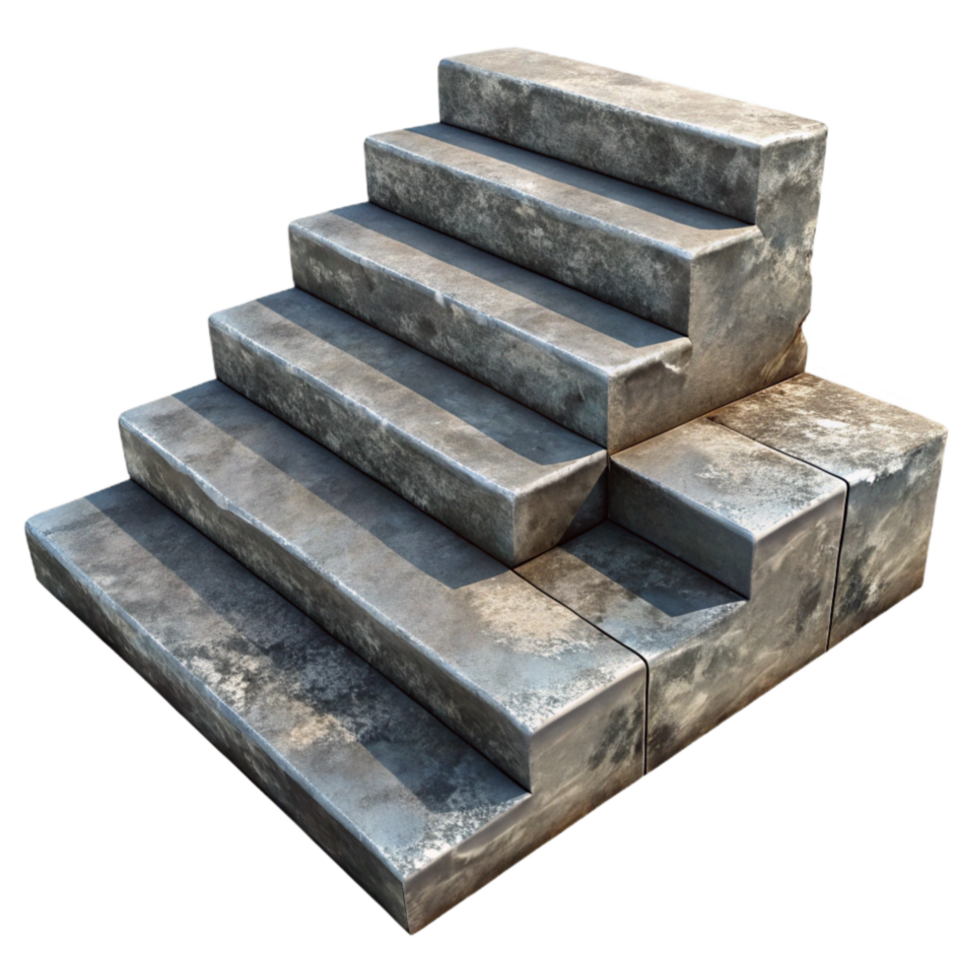 serene classic Stone Steps Worn Texture Cutout premium png