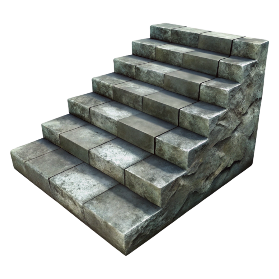 dramatic modern Stone Steps Worn Texture Cutout original png