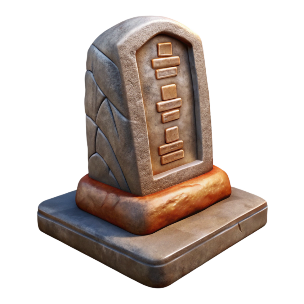 magnificent vintage Stone Tablet Ancient Inscription Isolated detailed png