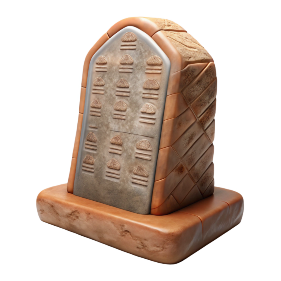 serene creative Stone Tablet with Hieroglyphs Transparent Background genuine png