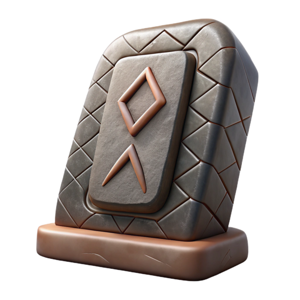 impressive vintage Stone Tablet with Runes Isolated original png