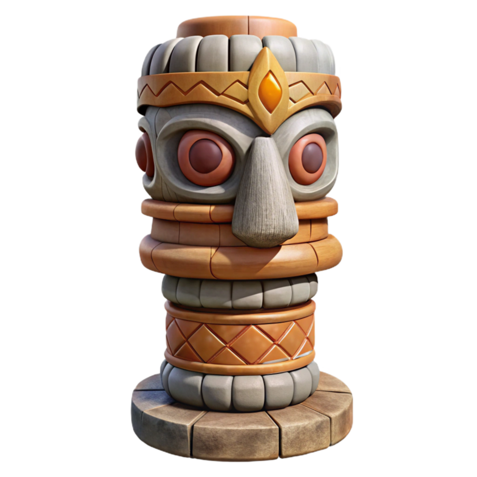 serene minimalist Stone Totem Pole Detail Isolated high quality png