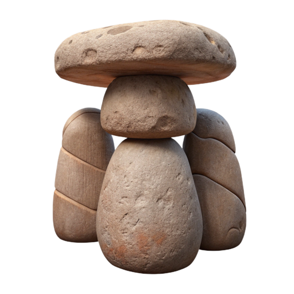 serene rustic Stone Totem Natural Texture Cutout genuine png