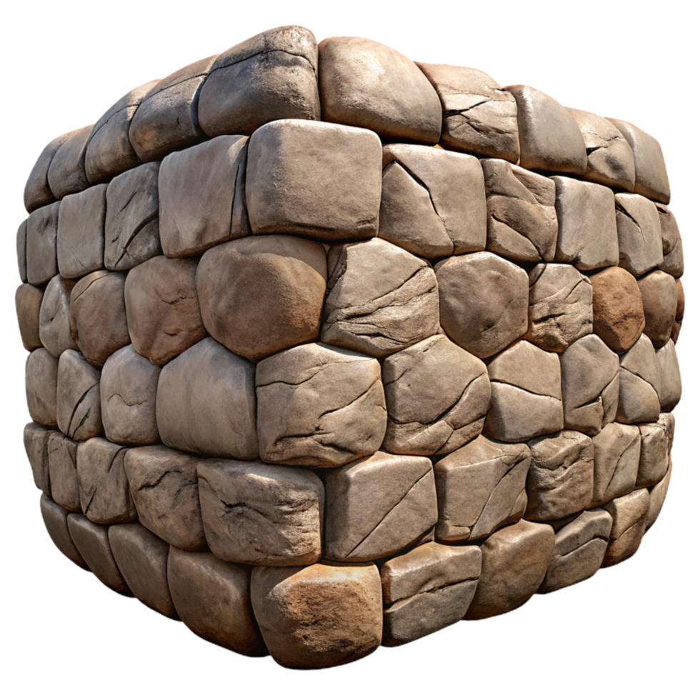 beautiful creative Stone Wall Texture Closeup Isolated with Rough Surface original png
