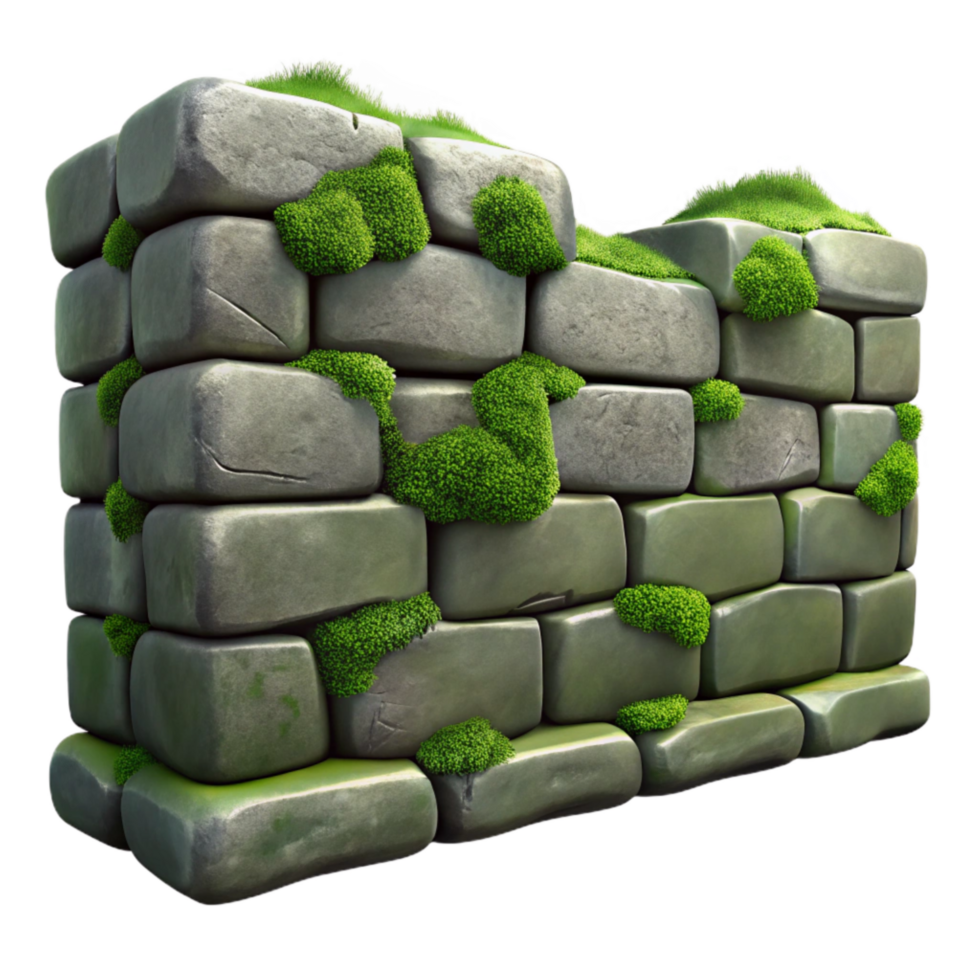 magnificent contemporary Stone Wall with Moss Cutout Element original png
