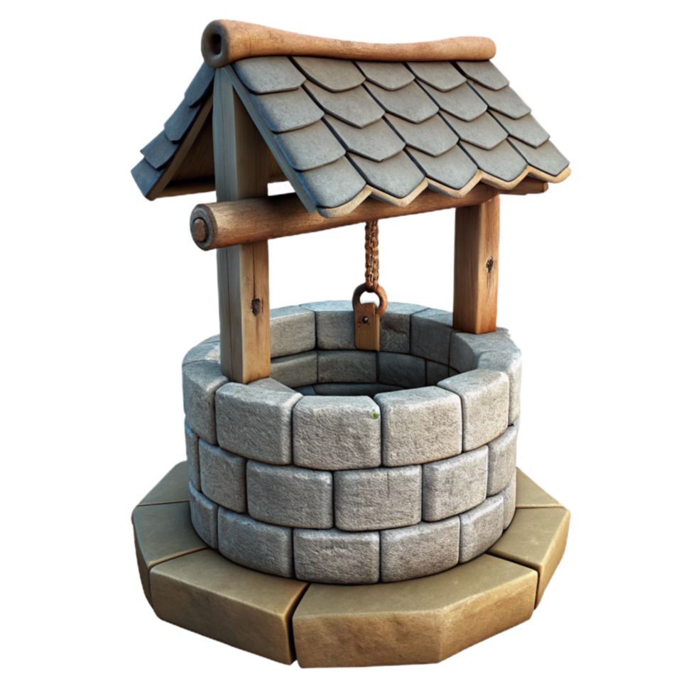 vibrant classic Stone Well Rustic Charm Cutout high quality png