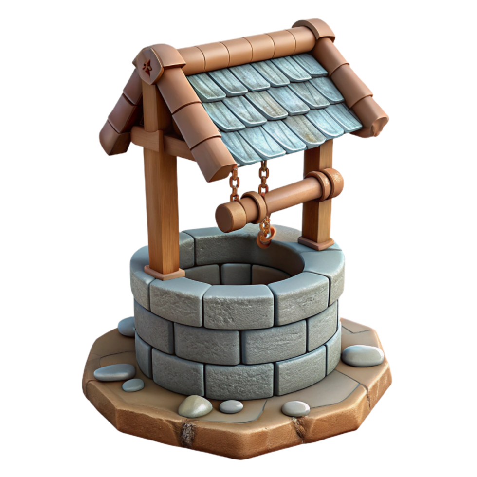 beautiful modern Stone Well Rustic Charm Cutout authentic png