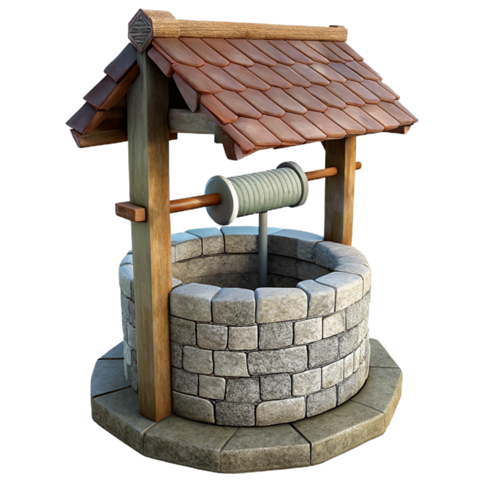 impressive traditional Stone Well Rustic Texture Isolated on Transparent Background exclusive png