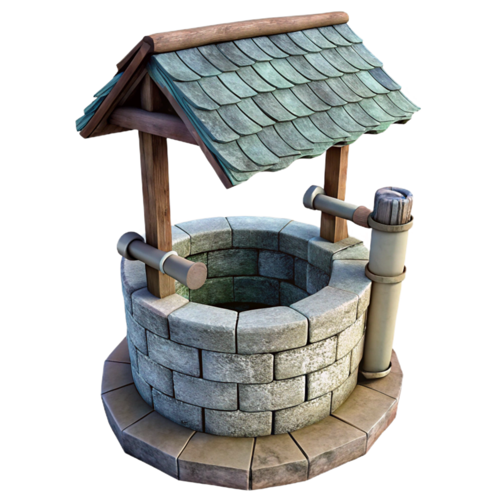 dramatic rustic Stone Well Top View Isolated professional png