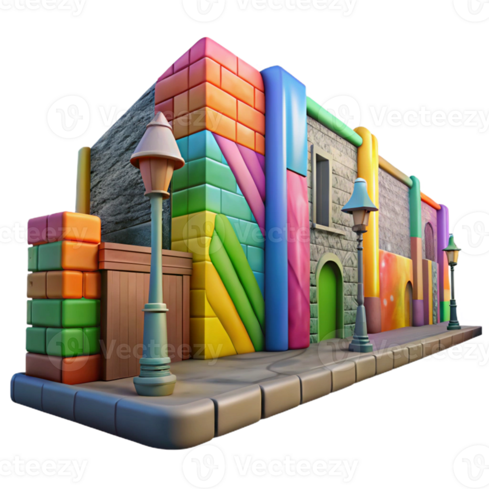vibrant artistic Street Art Mural Colorful Isolated high resolution png