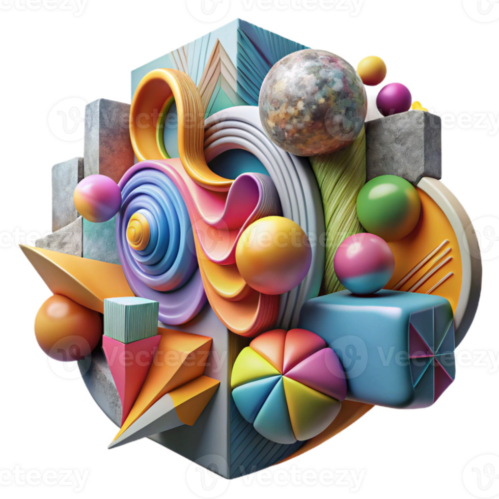 serene abstract Street Art Mural Abstract Design Colorful Transparent Background professional png