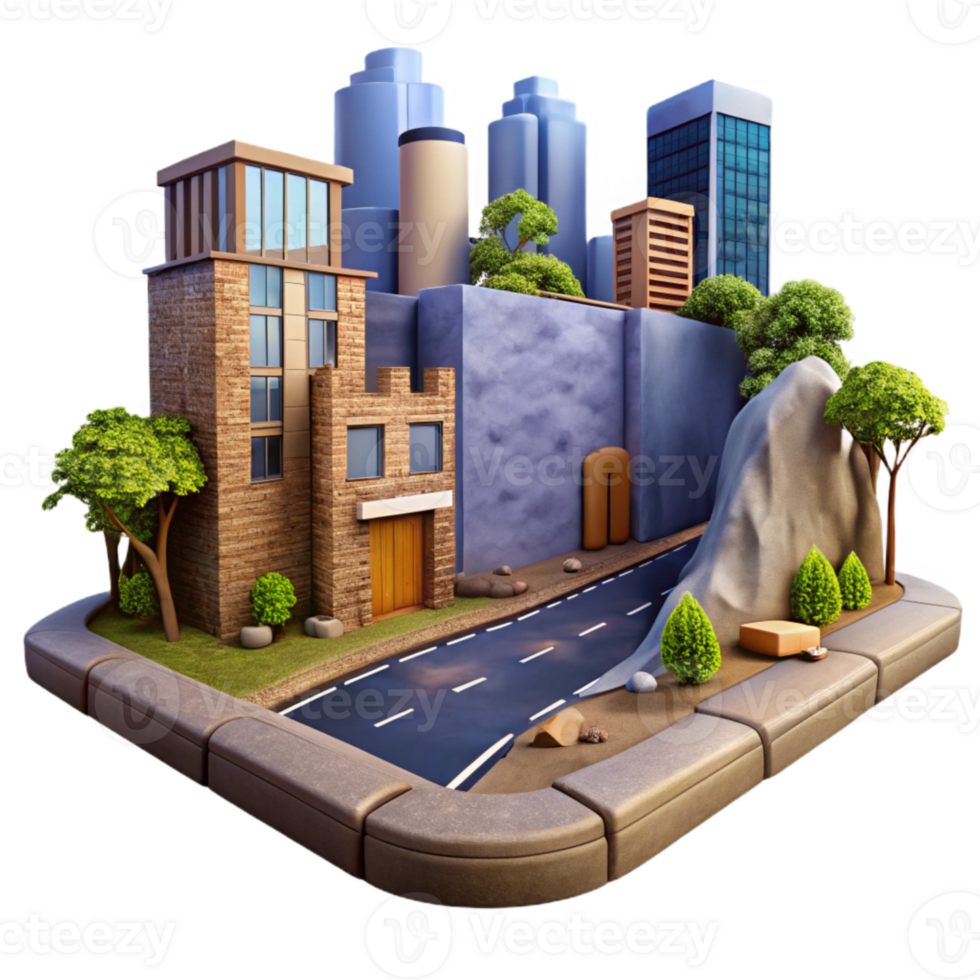 dramatic creative Street Art Scenery Cutout Urban Landscape original png