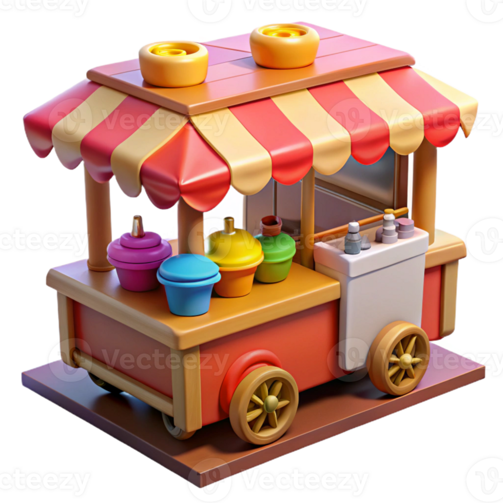 serene classic Street Food Market Atmosphere Lively and Colorful Isolated on Transparent Background genuine png