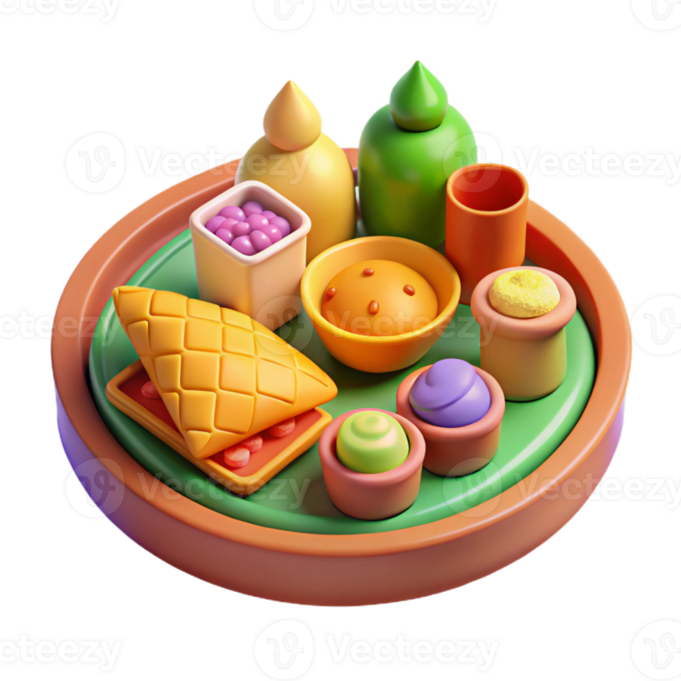 serene artistic Street Food Sampler Platter Colorful Array Cutout genuine png