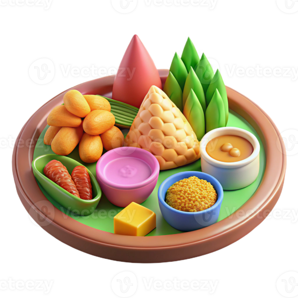 extraordinary contemporary Street Food Sampler Platter Colorful Array Cutout professional png