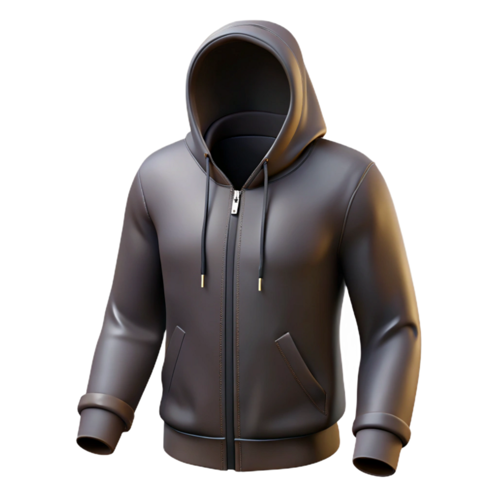 magnificent rustic Street Style Hoodie Zip Up Black Isolated on Transparent Background high quality png