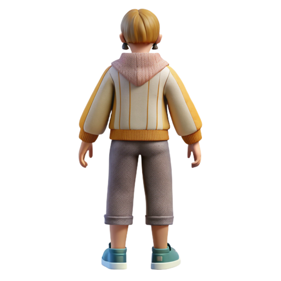 impressive rustic Street Style Outfit Back View Transparent professional png