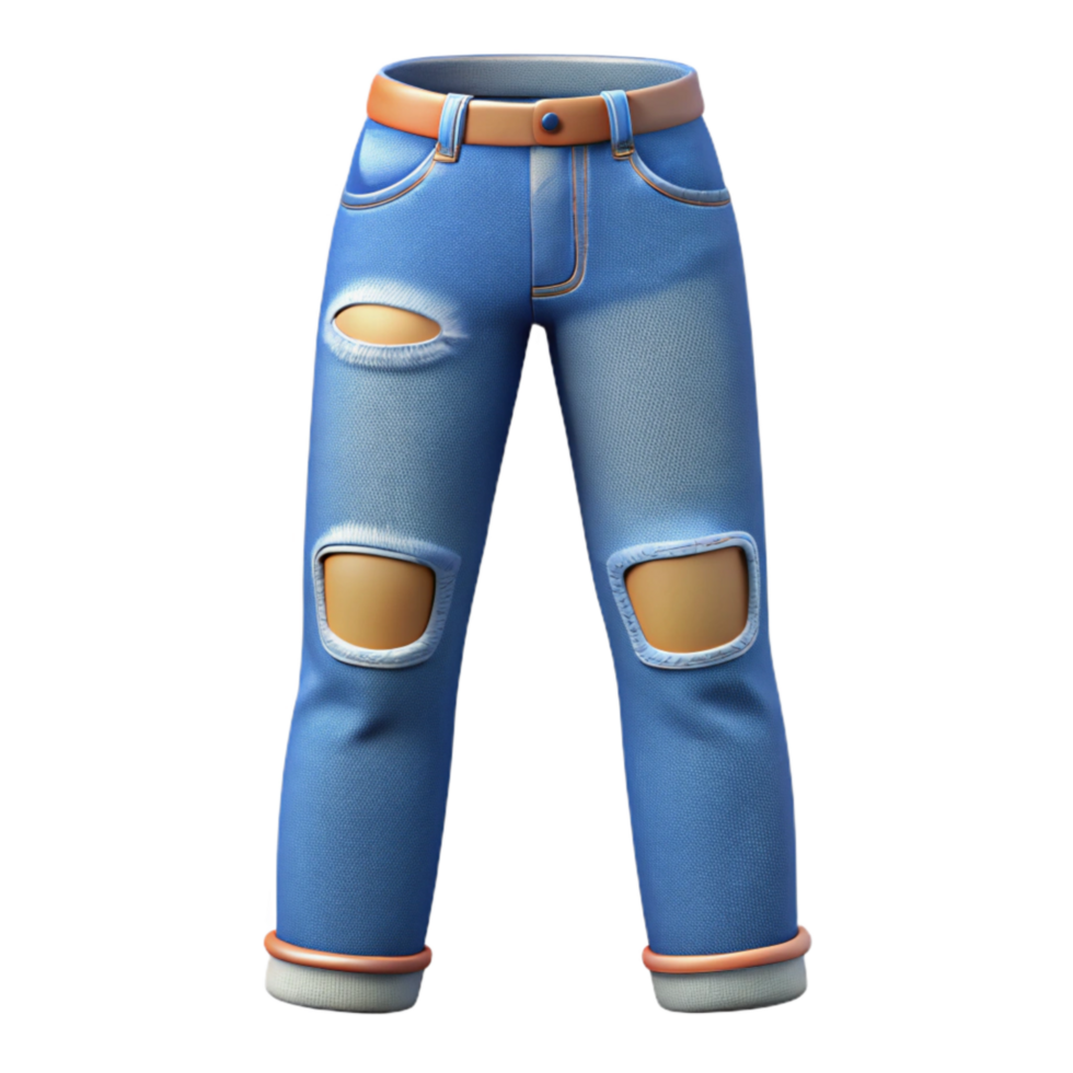 magnificent rustic Street Style Jeans Ripped Knees Isolated high resolution png