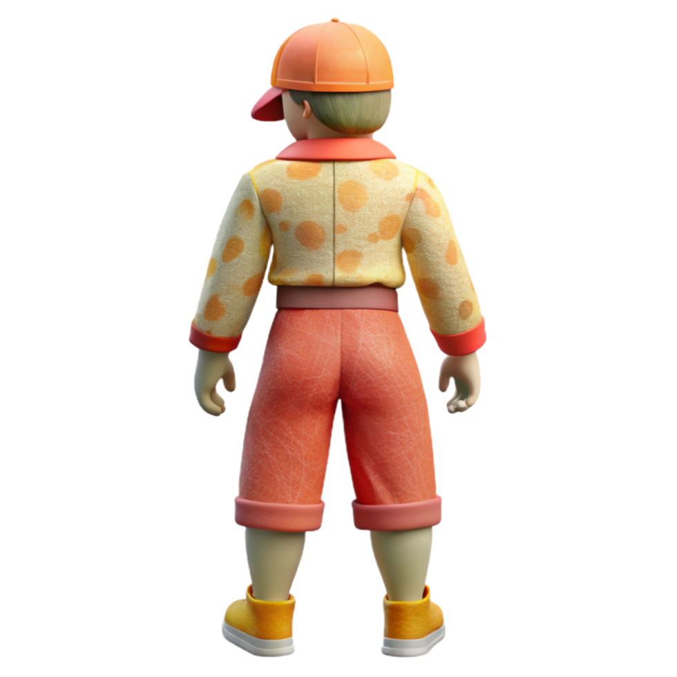 impressive contemporary Street Style Outfit Back View Transparent detailed png