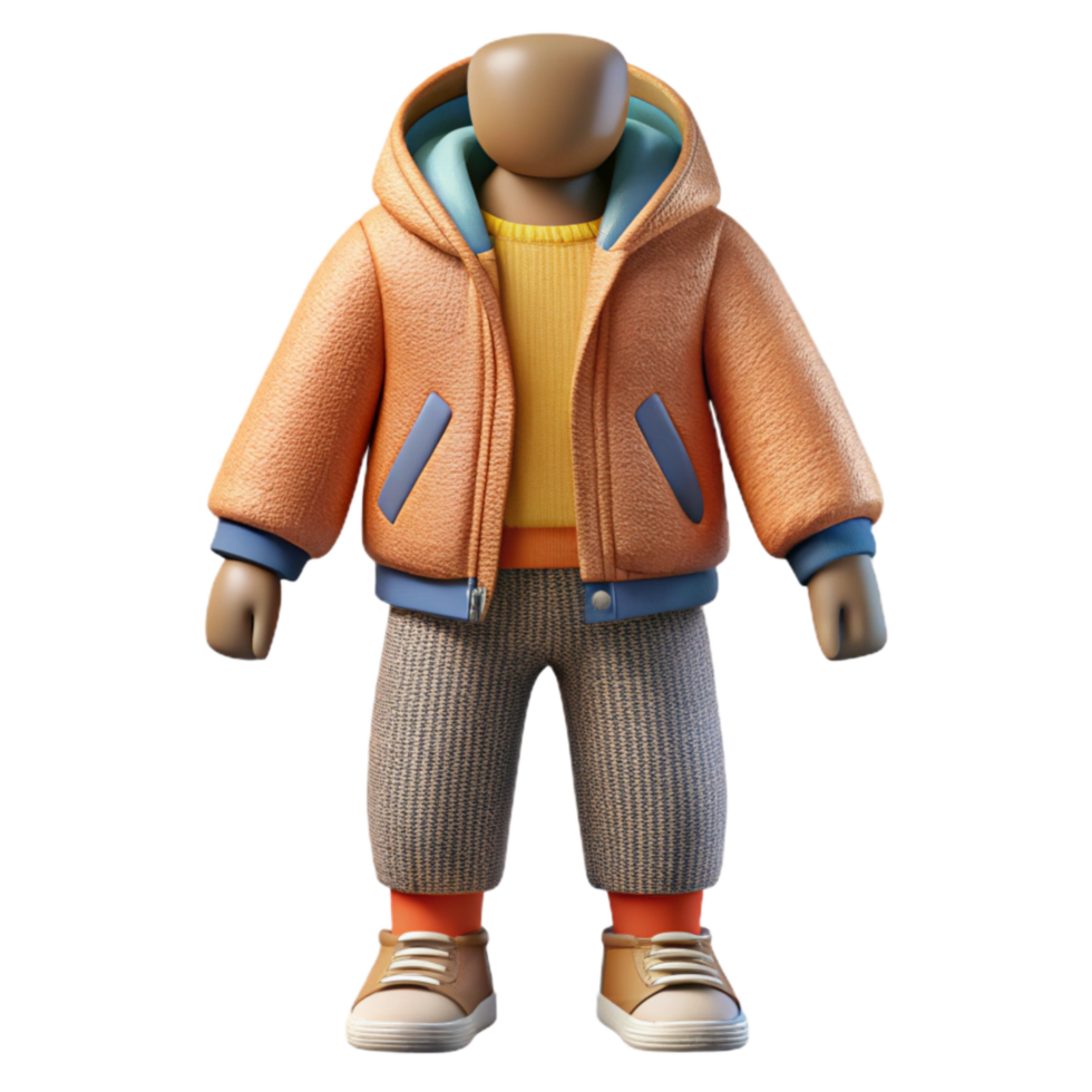 extraordinary abstract Street Style Outfit Front View Isolated png