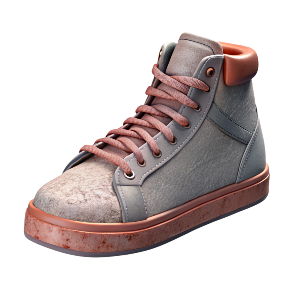 serene contemporary Street Style Sneakers Side View Isolated high resolution png