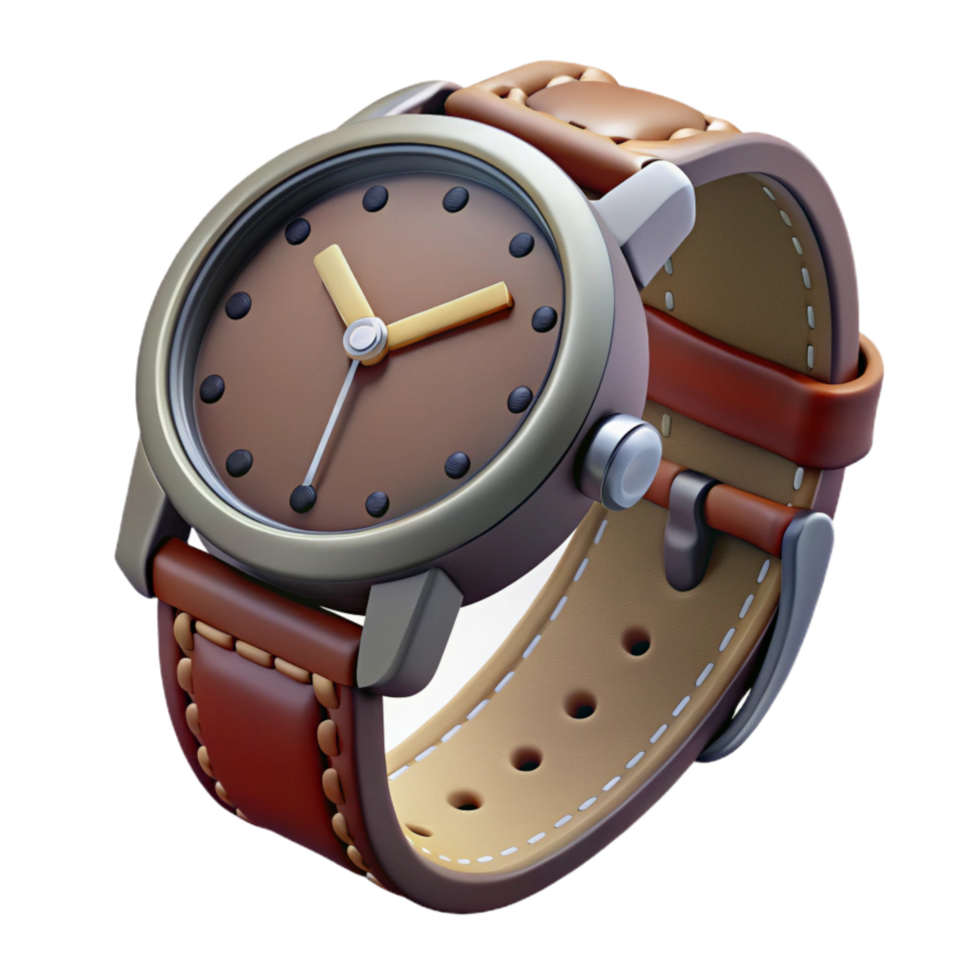 elegant modern Street Style Watch Analog Leather Strap Transparent Background Cutout authentic png