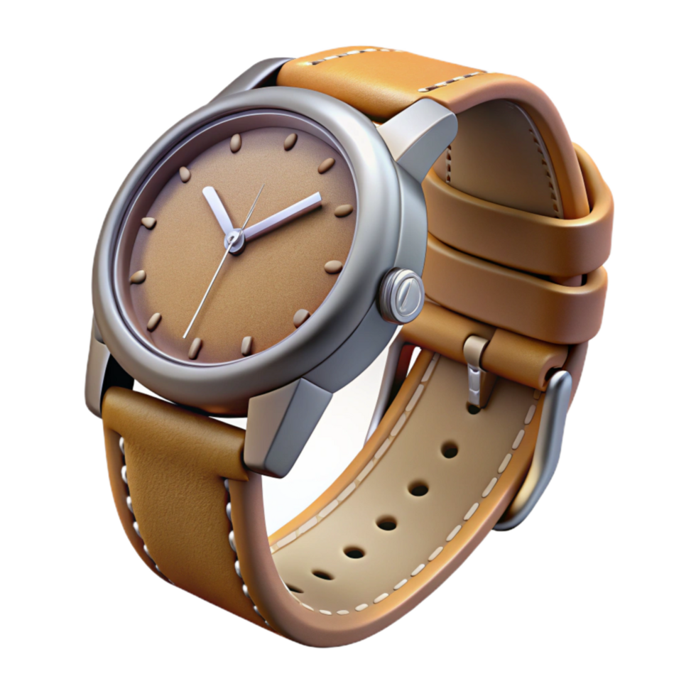 beautiful modern Street Style Watch Analog Leather Strap Transparent Background Cutout genuine png