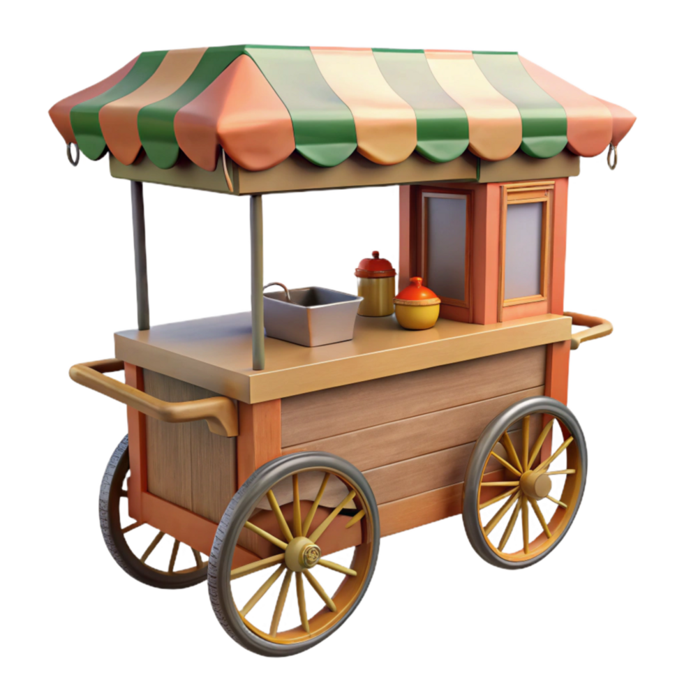stunning minimalist Street Vendor Cart Side Angle Cutout Element high quality png