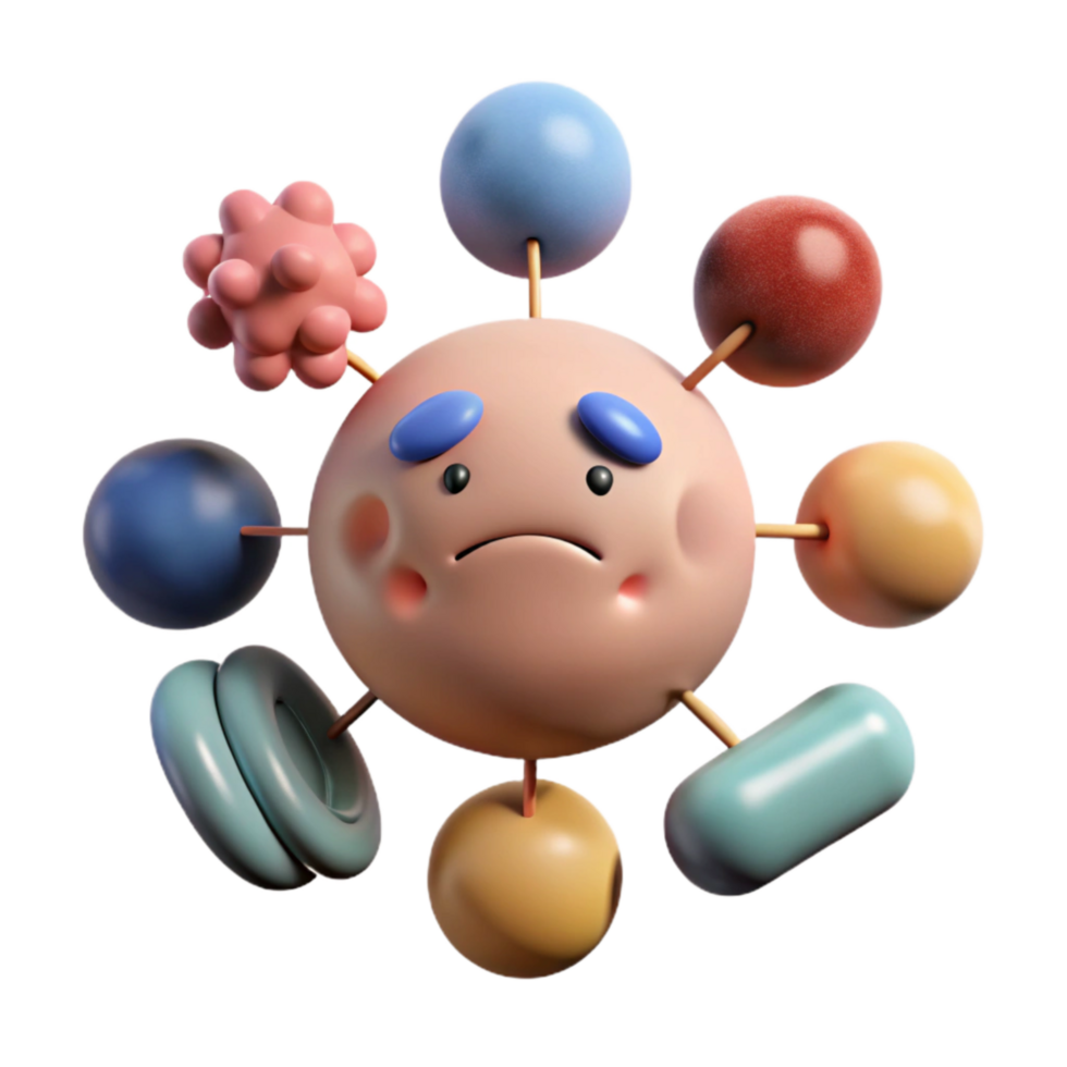 elegant creative Stress Response Diagram Body Reactions Transparent Background detailed png