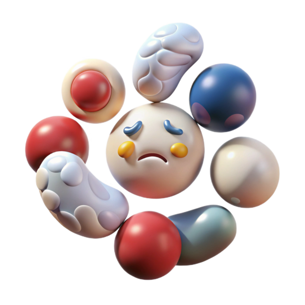 dramatic abstract Stress Response Diagram Body Reactions Transparent Background premium png