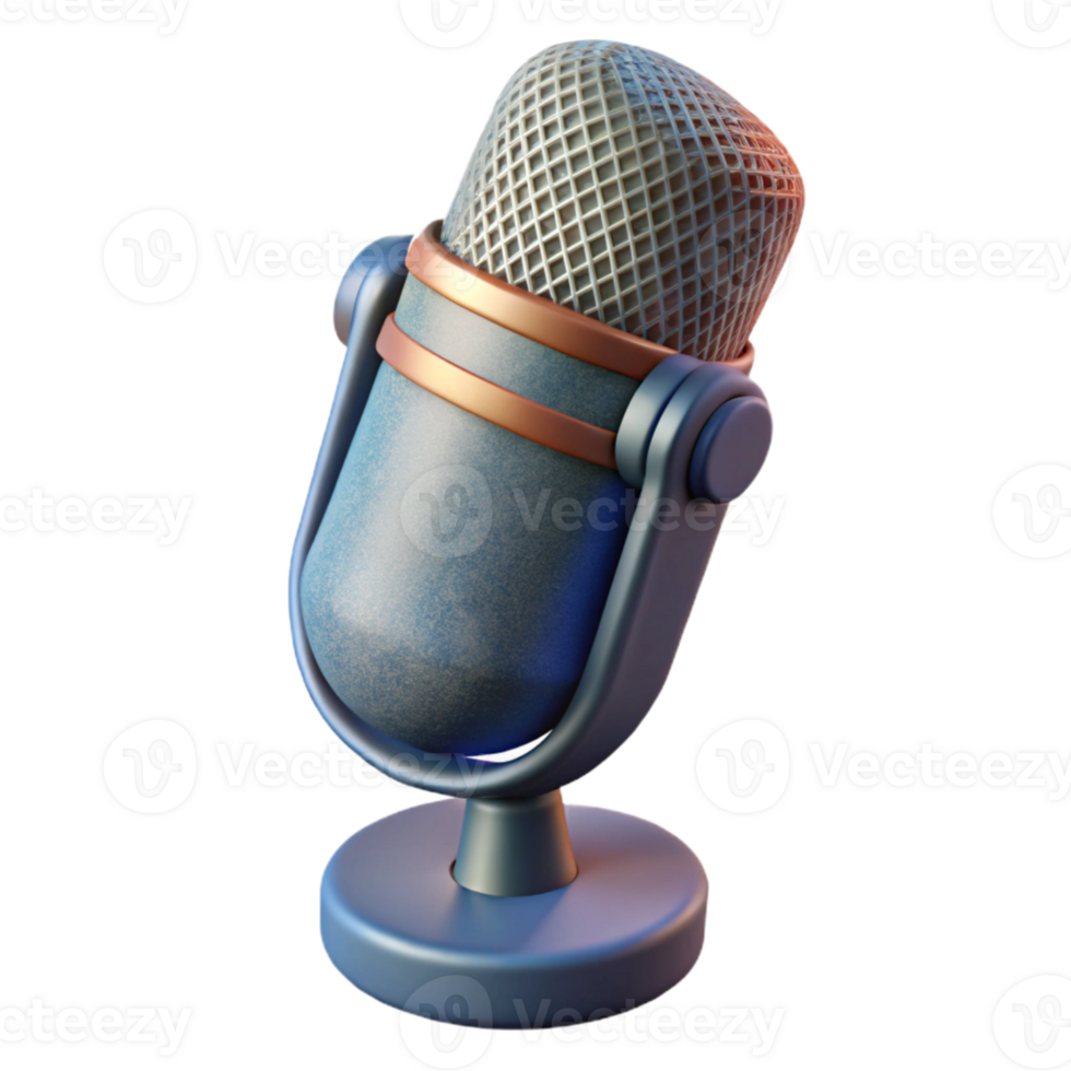 dramatic vintage Studio Microphone Side View Cutout Transparent Background premium png