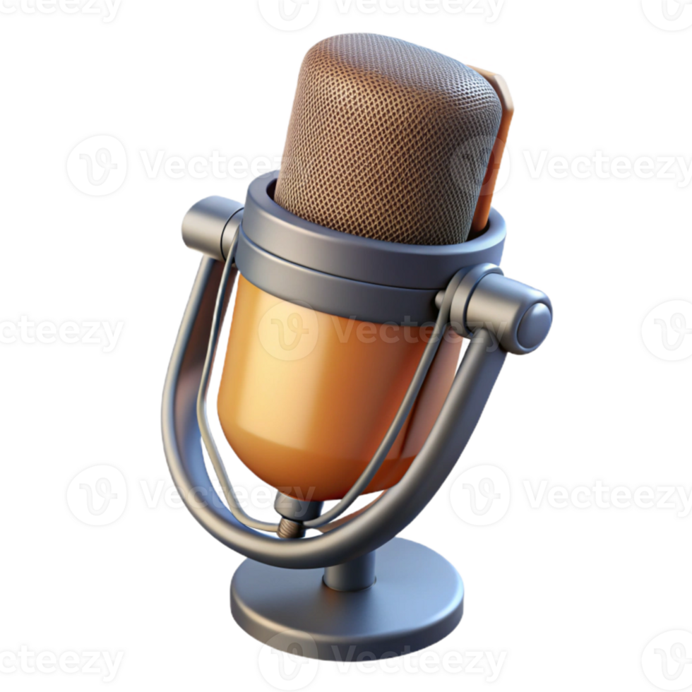 impressive artistic Studio Microphone with Pop Filter Isolated Transparent Background original png