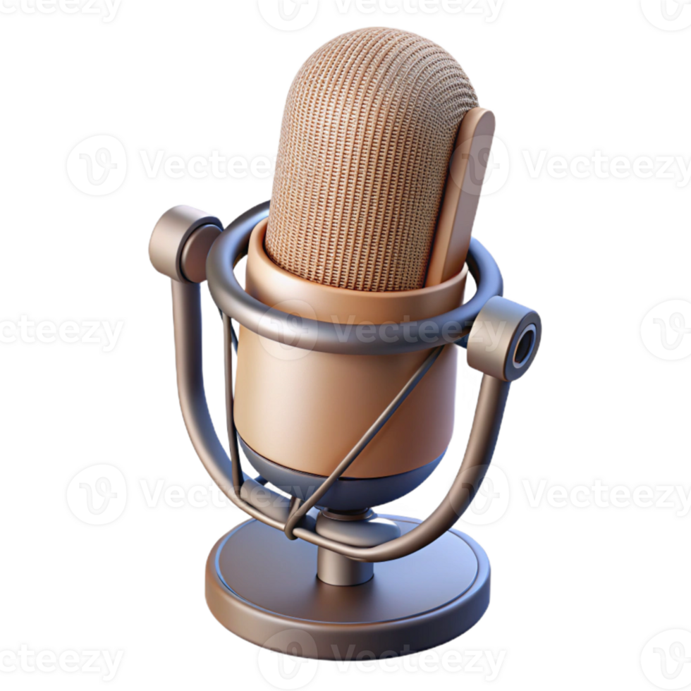 vibrant classic Studio Microphone with Pop Filter Isolated Transparent Background exclusive png