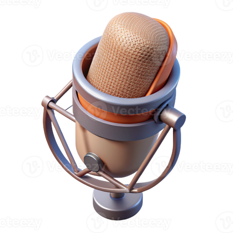 extraordinary abstract Studio Microphone with Pop Filter Isolated Transparent Background high resolution png