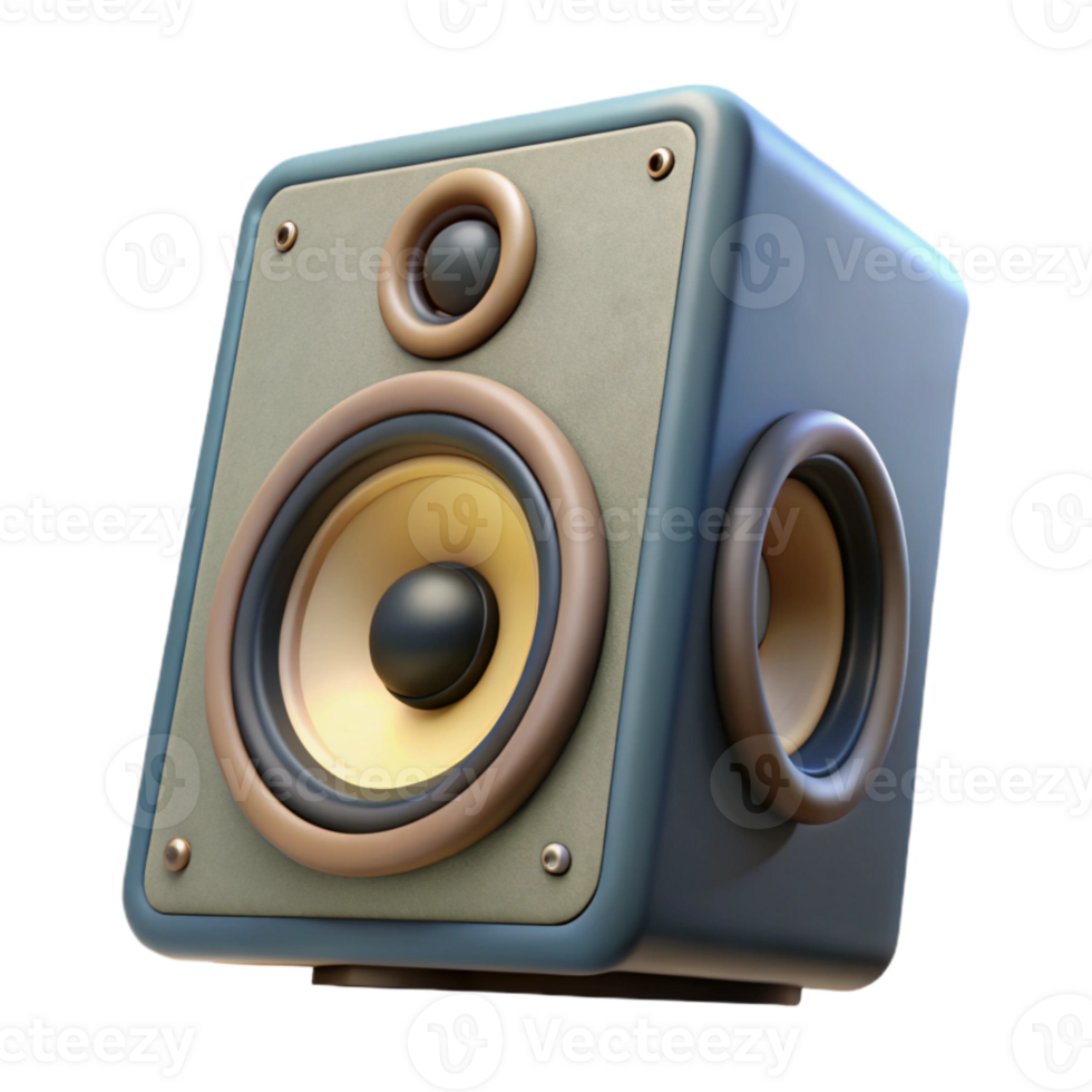 serene minimalist Studio Monitor Speaker Angled Position Isolated png