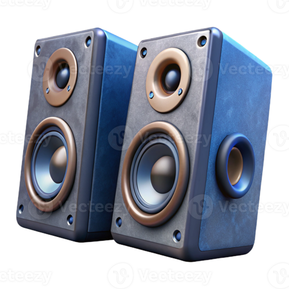 vibrant traditional Studio Monitors Angled Perspective Transparent Background high resolution png