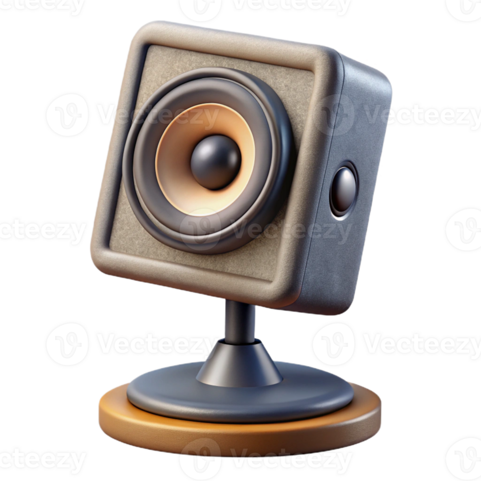 impressive minimalist Studio Monitor Speaker Base Stand Included Isolated high quality png