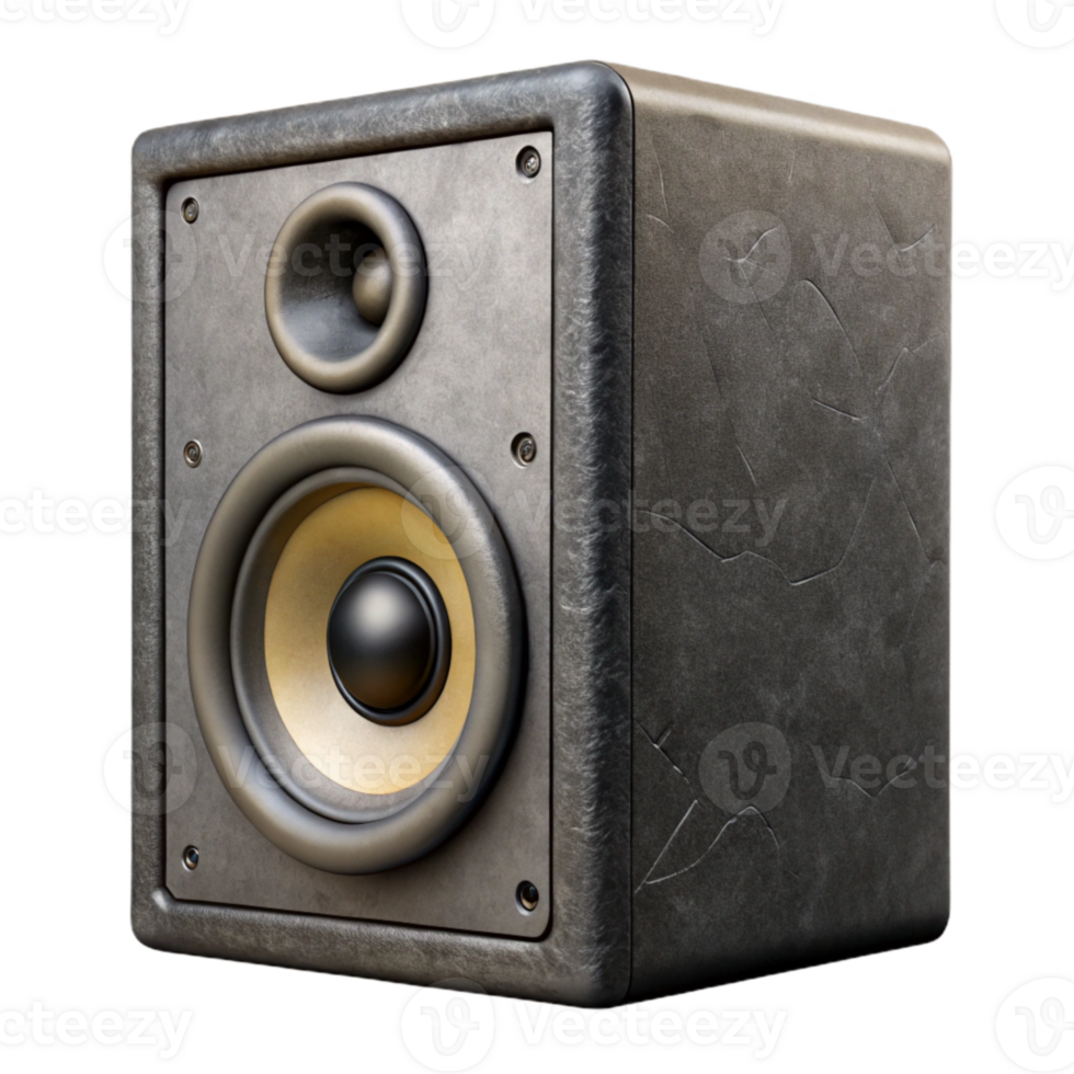 impressive minimalist Studio Monitor Speaker Front View Black Finish Isolated professional png