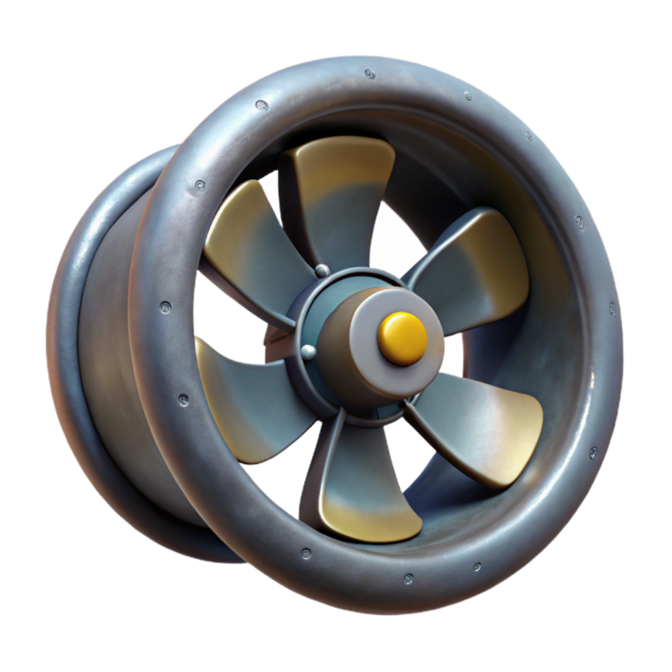 vibrant traditional Submarine Propeller Shaft Isolated with Rotating Mechanism exclusive png
