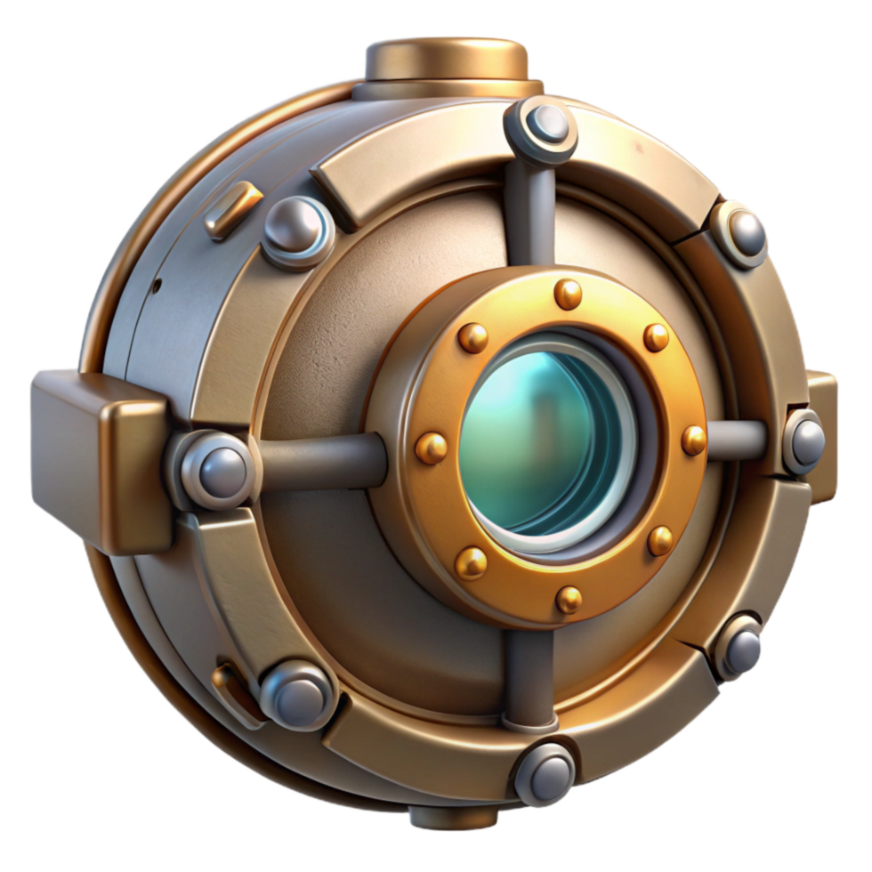serene vintage Submarine Escape Hatch Transparent Background with Detailed Mechanism exclusive png