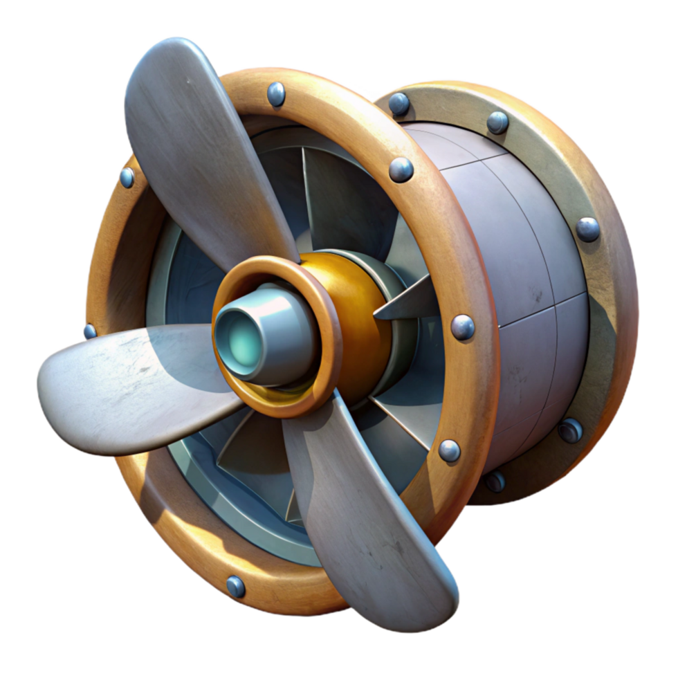 stunning contemporary Submarine Propeller Shaft Isolated with Rotating Mechanism genuine png