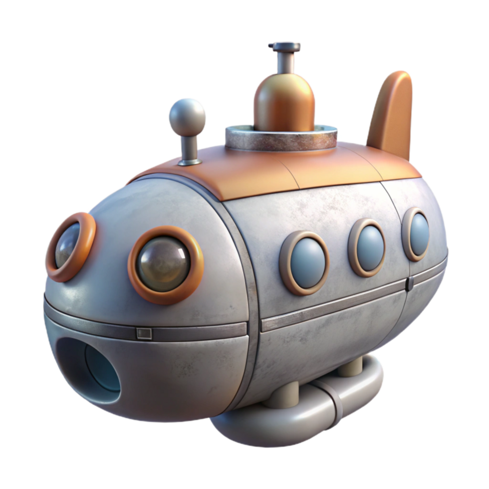 vibrant contemporary Submarine Sonar Array Housing Isolated with Streamlined Design detailed png