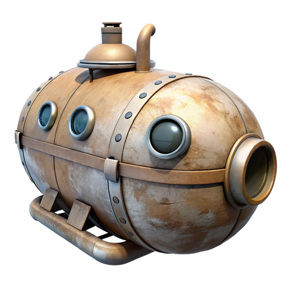 dramatic contemporary Submersible Pressure Hull Isolated with Reinforced Structure png