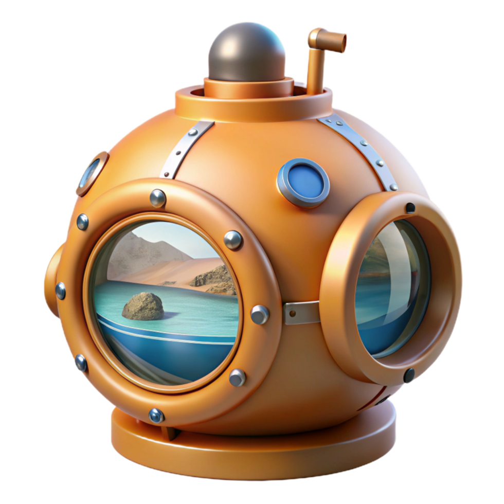 dramatic abstract Submersible Viewing Port Cutout with Panoramic View high resolution png